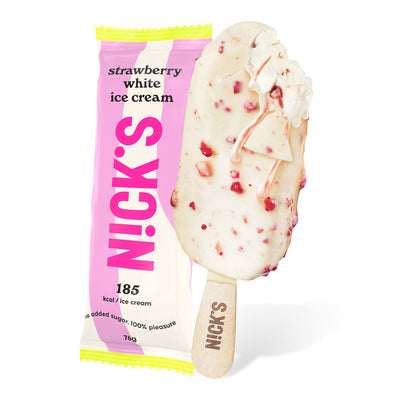 Stieleis Erdbeer-Weiße Schokolade